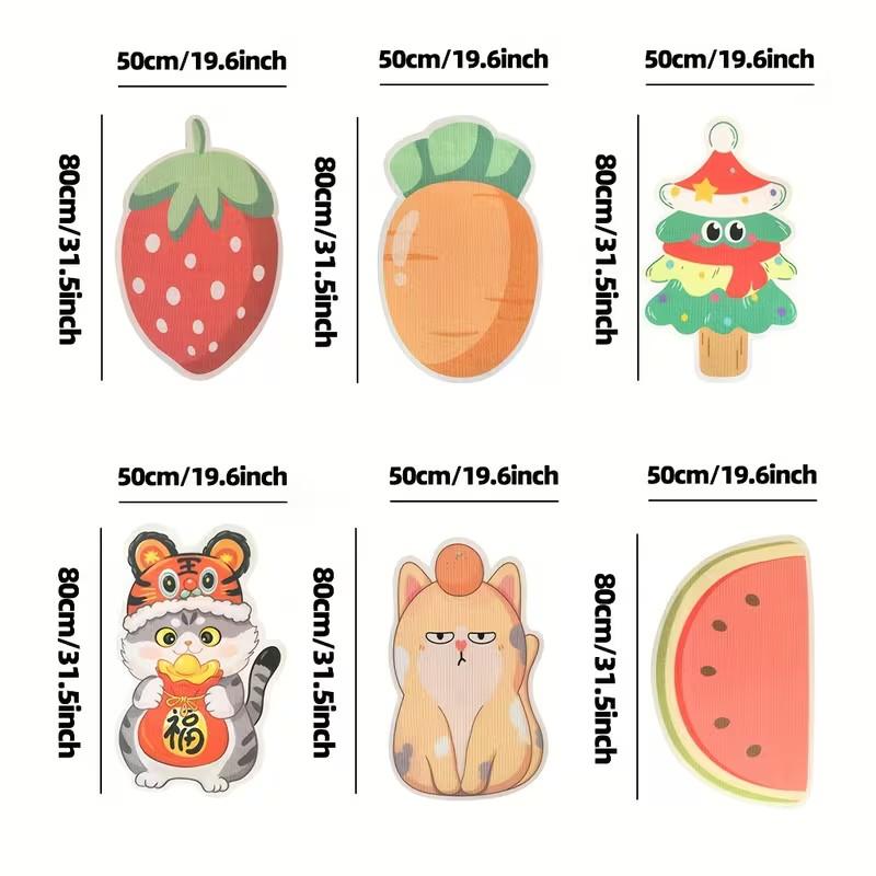 Self-Adhesive Cat Scratching Board, Polyester Material, Cute Cartoon Playful Design Climbing Pad, Furniture Wall Scratch Protector, Small Cat Claw Decoration