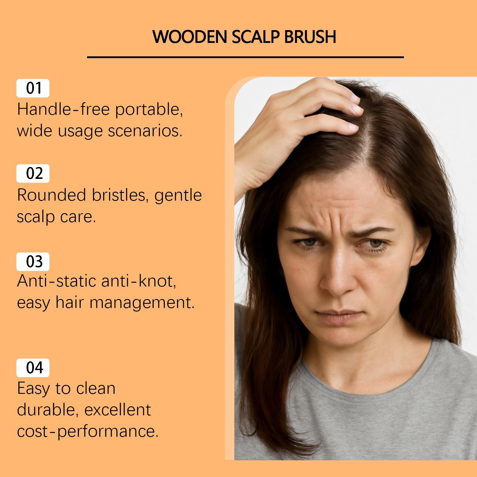 Portable Bamboo Cushion Comb, Hair Massage Brush for Daily Use, Soft Air Cushion Design, Ideal for Styling and Relaxing Hair