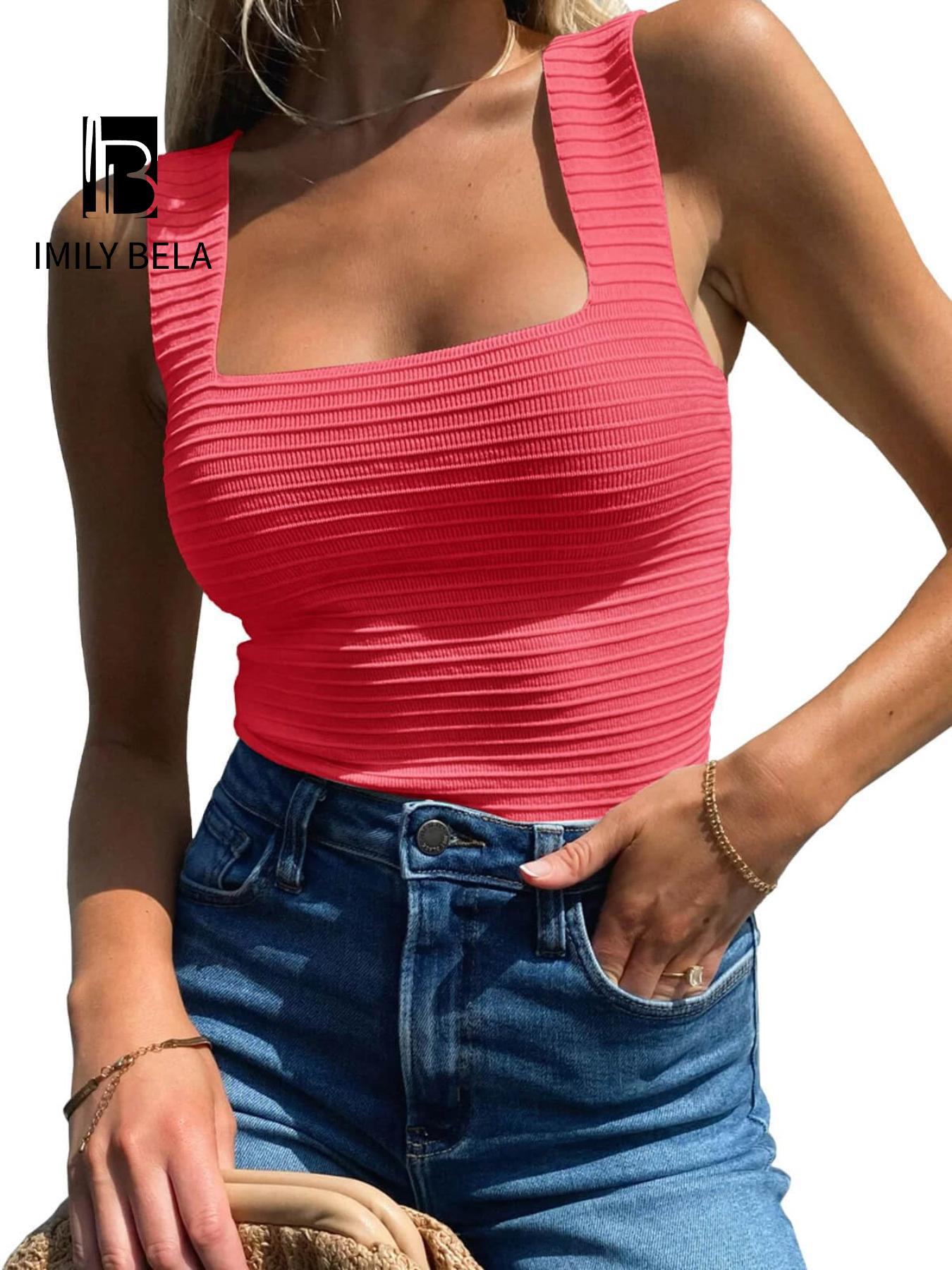Women's Plain Ribbed Tank Top, Casual Sleeveless Top for Summer, Fashion Women's Top for Daily Wear, Going Out Tops, Elastic Basic Vest