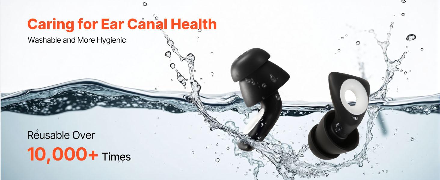【Summerfinds】 VEVOR Ear Plugs for Sleeping Noise Cancelling, NRR 25 dB Reusable High Noise Reduction Earplugs, Flexible Silicone Soft Earplug with 12 Ear Tips in M/ L, for Sleeping, Working, Studying Travelingdealsforyoudays