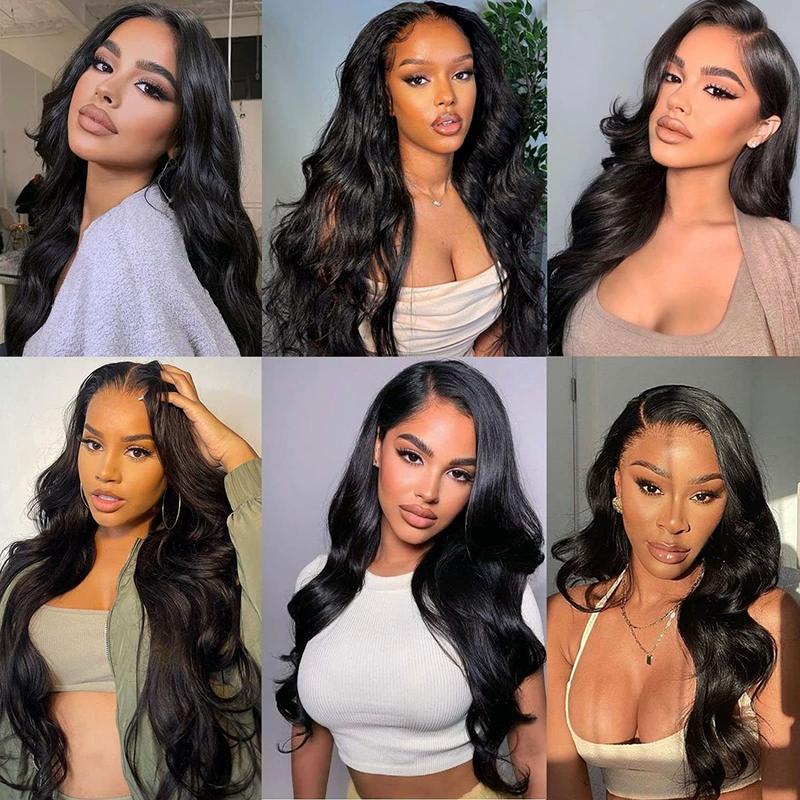 4x4 Body Wave Lace Closure Wig Human Hair 180% Density Brazilian Lace Front Hair Wigs VIrgin Hair