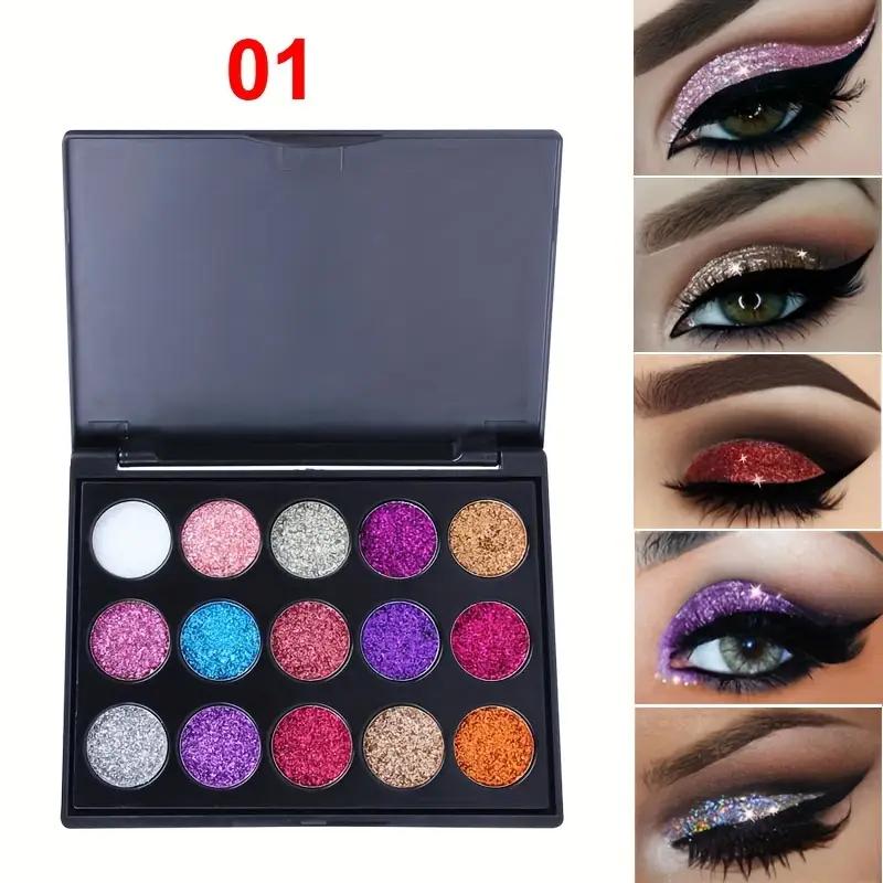2pcs 15 Color Diamond EyeShadow Palettes Set Makeup Each Color Is Full Of Vitality And Glittering Metal Pearl Effect Suitable For Festival Stage 2pcs 15 Color Diamond EyeShadow Palettes Set Makeup Each Color Is Full Of Vitality And Glittering Metal Pearl Effect Suitable For Festival Stage