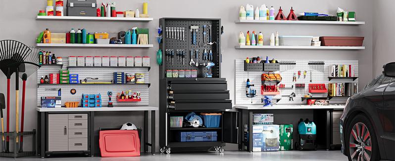 Letaya Metal Garage Storage Cabinet with Wheels,3-Drawer Rolling Tool Cabinet with 2 Door and Adjustable Shelves,- 71" Steel Tool Cabinet for Warehouse,Garage,Workshop Rolling Metal Garage Storage Cabinet Heavy Duty Hardware