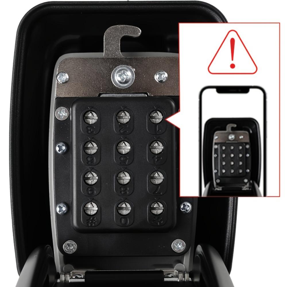 Key Lock Box Wall Mount with Code, Key Lock Box for Outside, Waterproof Key Safe Extra Large Lockbox for Keys Outdoor, 12-Digit Combination Key Storage Box Spare Hider for Home Garage