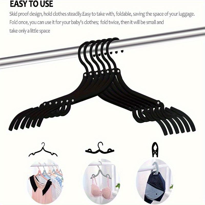 6pcs Multifunctional Magic Travel Folding Drying Rack Portable Small Support Hanger Retractable Travel Home Clothes Hanging