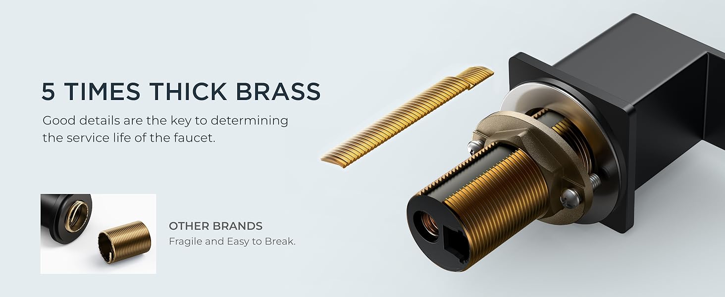 FORIOUS Bathroom Faucets, Waterfall Bathroom Faucet 3 Hole, 8 Inch Widespread Bathroom Sink Faucet with Metal Pop-up Drain and Hose, for Sink Vanity