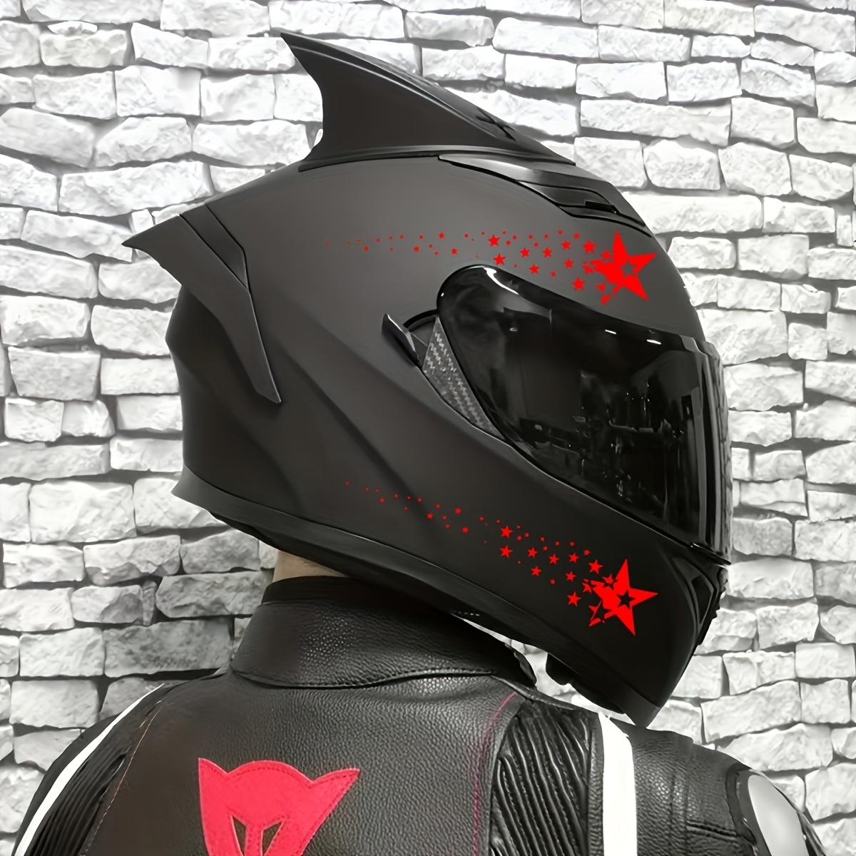 2D Motorcycle Helmet Sticker, 4 Star Pattern, Waterproof Durable Racing Style, for Helmets, Fuel Tank, Engine Cover, Multiple Colors Available