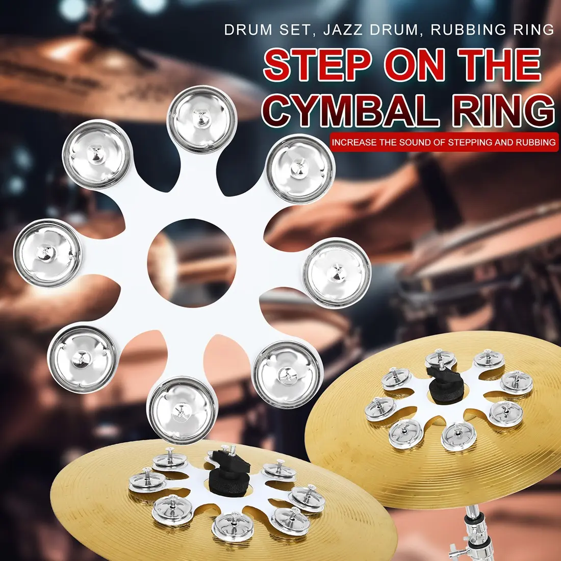 L103 Stainless Steel Drum Cymbal Bell, 4-String Design, Durable Construction, Ideal for Drums & Percussion Instruments