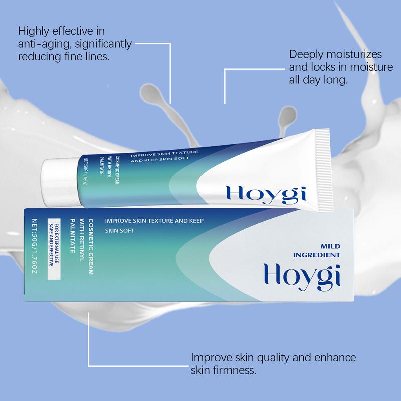Hoygi Retinol Cream hydrates, moisturizes and nourishes the facial skin, reduces fine lines, improves skin texture and tightens the face