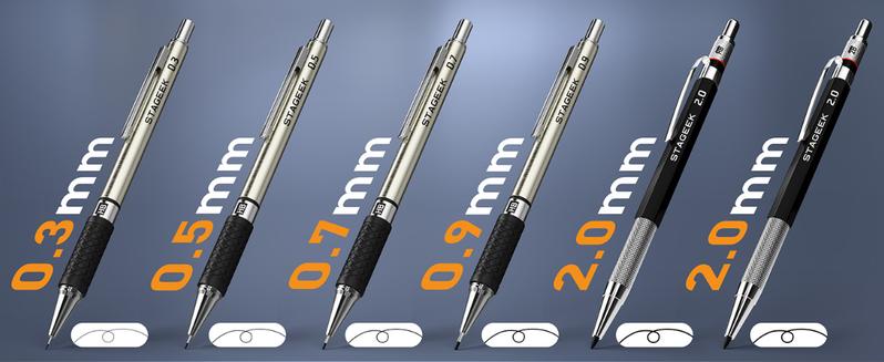 STAGEEK 6 Pack Art Mechanical Pencil Set, Drafting Pencil,3Pack Metal Drafting Pencil 0.5 mm & 0.7 mm & 0.9 mm & 3Pack 2mm Graphite Lead Holder (2B HB 2H)  with 492PCS Leads (6B 4B 2B HB 2H 4H Color)For Writing, Sketching Drawing With Lead Refills Case