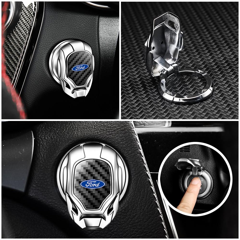 Ford Car Interior Engine Start Button Protective Cover, Car Engine Start Button Cap, Engine Start/Stop Switch Decorative Button Cover, Flip-Open Automotive Style Design, Car Engine Accessories