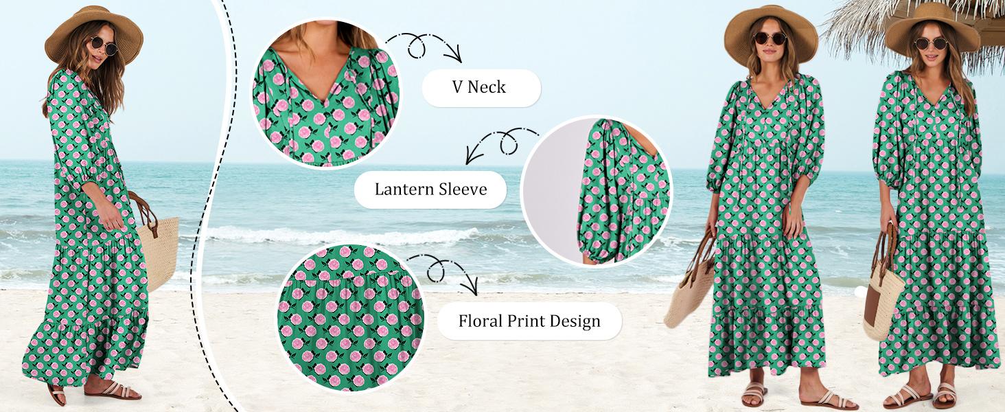 ANRABESS Womens Boho Maxi Dresses 2026 Summer V Neck Puff Sleeve Floral Flowy Swing Casual vacation Long Dress Boho Sundress Plus size Maxidresses Outdoor Womenswear ANRABESS Womens Boho Maxi Dresses 2026 Summer V Neck Puff Sleeve Floral Flowy Swing Casual vacation Long Dress Boho Sundress Plus size Maxidresses Outdoor Womenswear