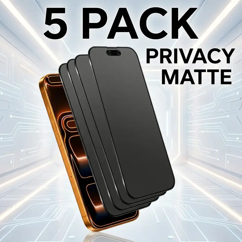 5 Matte Privacy Anti Spy Ceramic Cellphone Screen Protectors, Mobile Phone Accessories, Compatible with iPhone 17 Series, Anti-Fingerprint, Scratch-Resistant