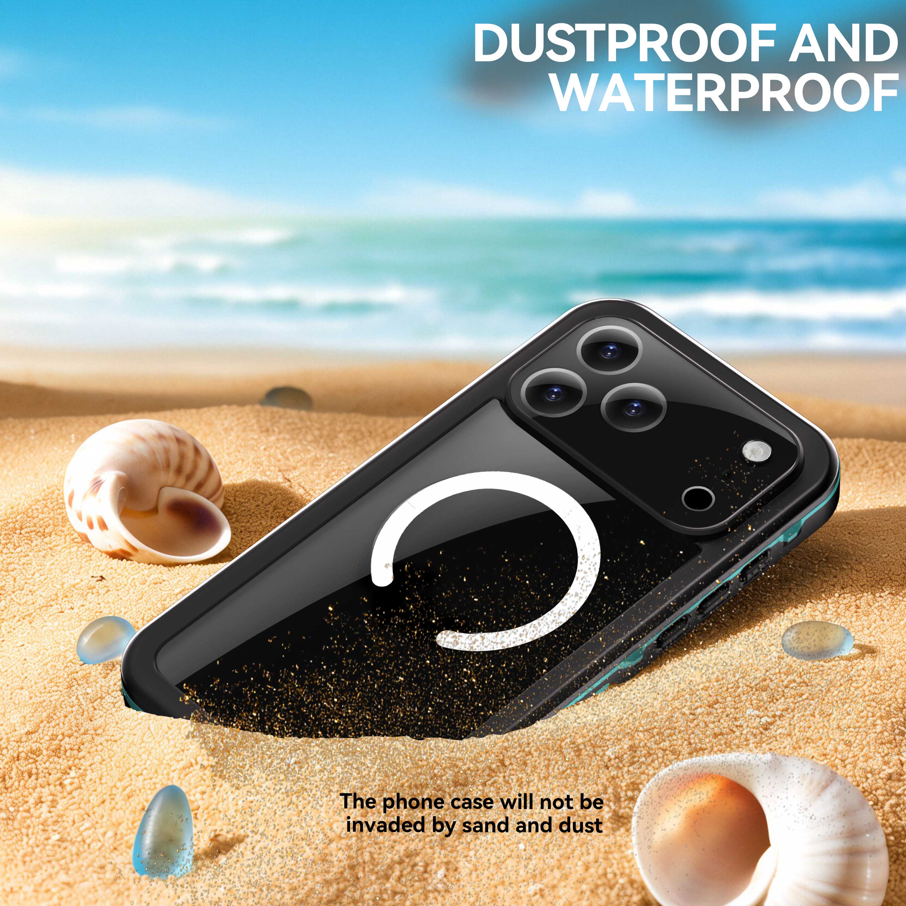 IP68 Waterproof Magnetic Case For iPhone 17 16 15 14 Pro Max Pro 13 Pro Max Protector Full Body Protective Dustproof Phone Case