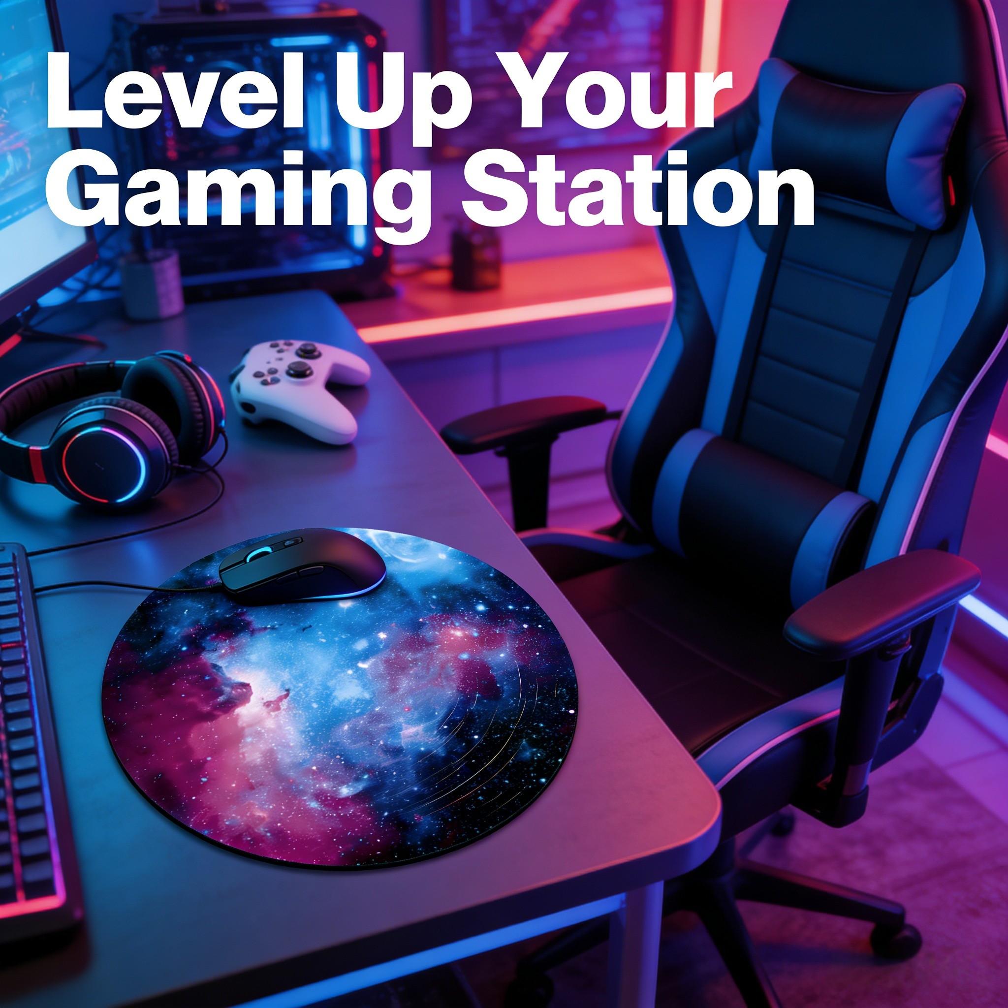 Fashion Starry Sky Round Mouse Pad, Non-Slip Rubber Base, Small Desktop Mat for PC/laptop, Gaming/mouse Pad, Gift for Women, 7.87 Inches