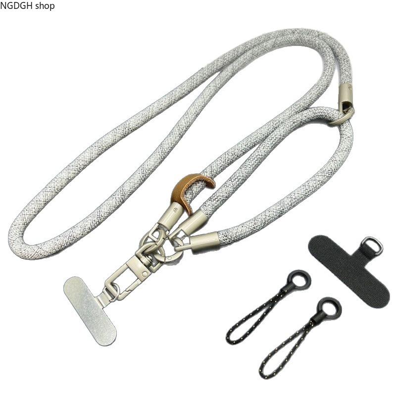 Unisex Sports & Outdoor Adjustable Woven Rope Braided Twist Crossbody Bag Strap - Leather-Metal Secure Hook, Black/Gray/Navy, Durable Replacement Fashion Accessory for Daily Wear Travel