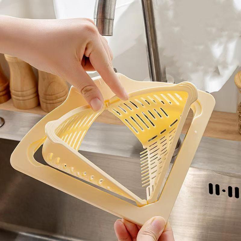 Kitchen Magnetic Garbage Filter, Triangle Drain Basket, Suitable for Right Angle Iron Vegetable Basin, Kitchen Filtering Net, Shelf Water Tray