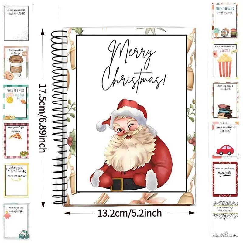 1pc DIY Spiral-Bound Christmas Holiday Gift Card Album with Surprise Pages, Card Keeper, Christmas-Themed Gift Planner Notebook
