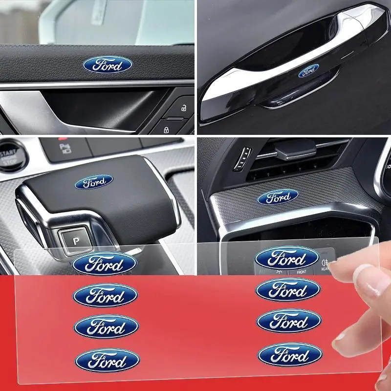 Car Interior Random Stickers Car Steering Wheel Decals Car Styling For Ford Fiesta EcoSport Ranger Mondeo Mustang FOCUS 2 3 4