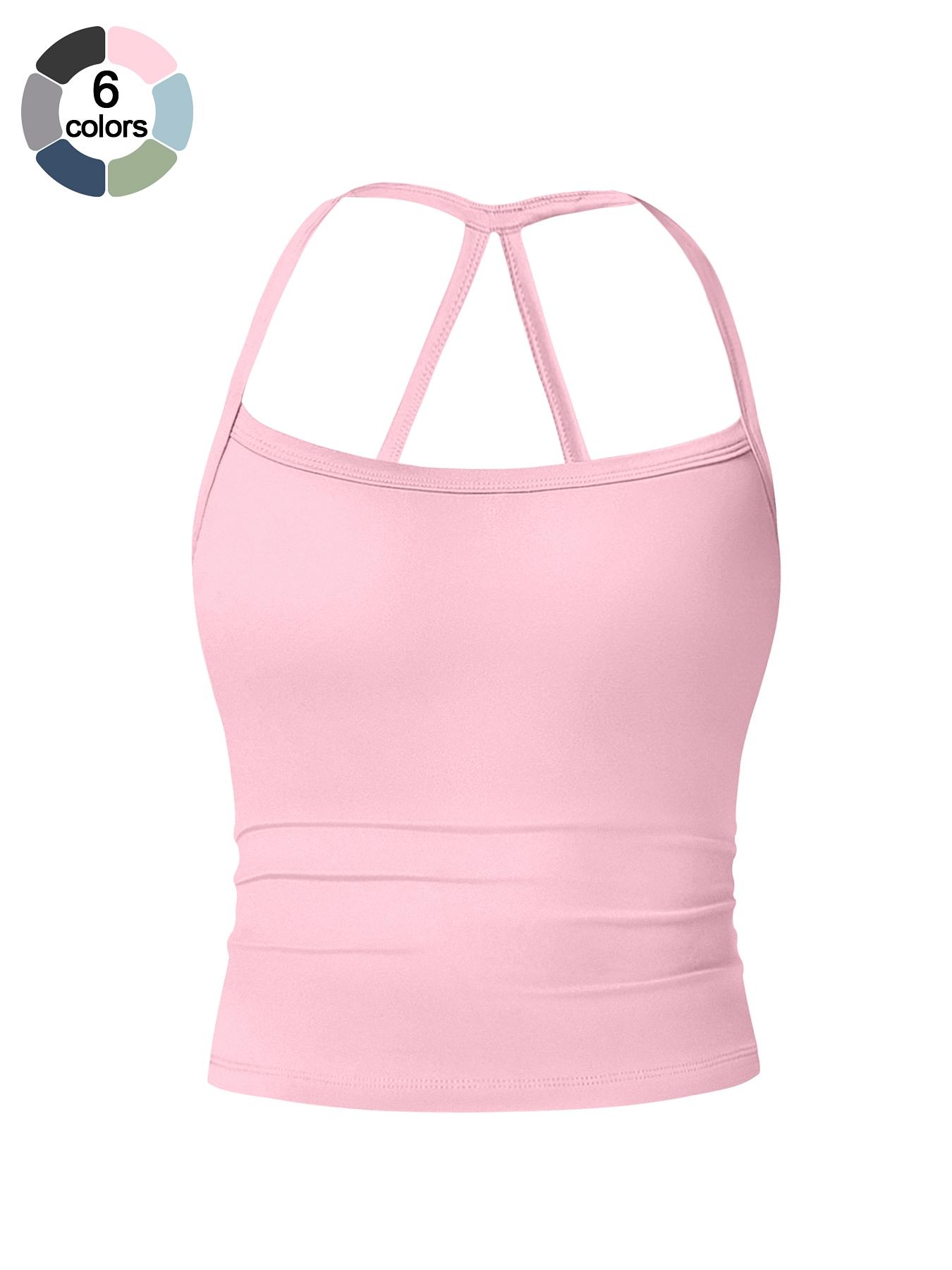 Women's Sporty Fitted Tank Top, Comfortable Breathable Fabric, Lightweight Wear, Hollow Back Design, Enhances Fashionability, Sporty Cami Top