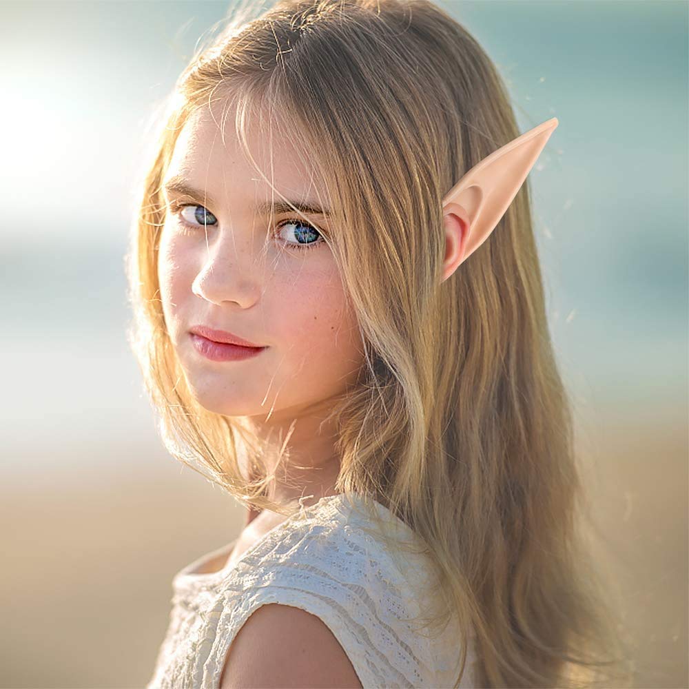 1 pair-Fairy Pixie Elf Ears - Cosplay Soft Pointed Ears Elven Masquerade Vampire Fairy Ears Makeup Costume Accessories Party Supplies Cross Border Halloween Elf Ears Cos Props Avatar Elf Ears Vampires Dentures Fairy Fake Ears Party Event Props