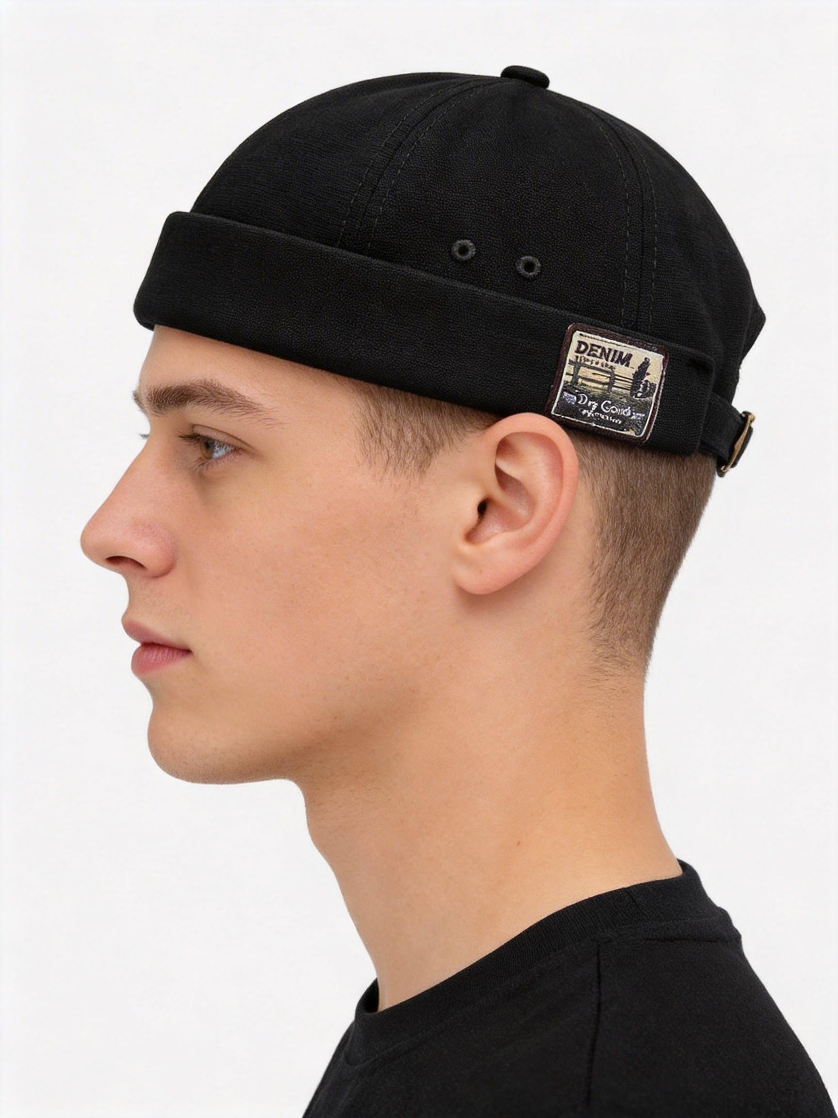 1PC Unisex Cap, No Brim Sailor Style Knit Hat, Trendy Truck Driver Beret, Men's Casual Layered Hat, All Seasons, Loose Fit