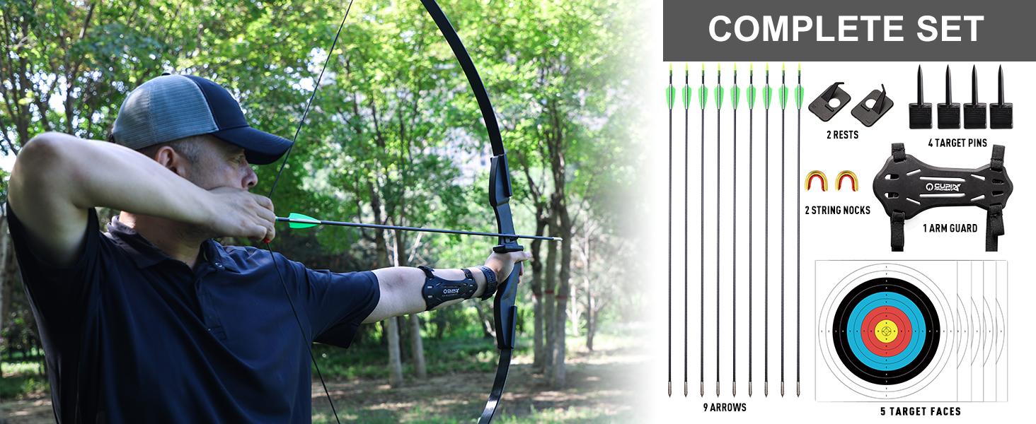 Archery Takedown Recurve Bow and Arrow Set for Adults/Beginners/Youth |   Left & Right Hands, 20/30/40 Pounds, Complete Archery Set