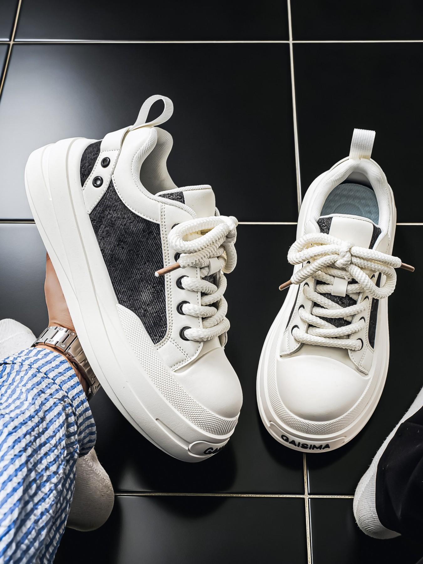 Men's Thick Sole Open Toe Derby Shoes, Casual Sports Sneakers, Student Board Shoes, Trendy Men's Footwear, Comfortable and Stylish