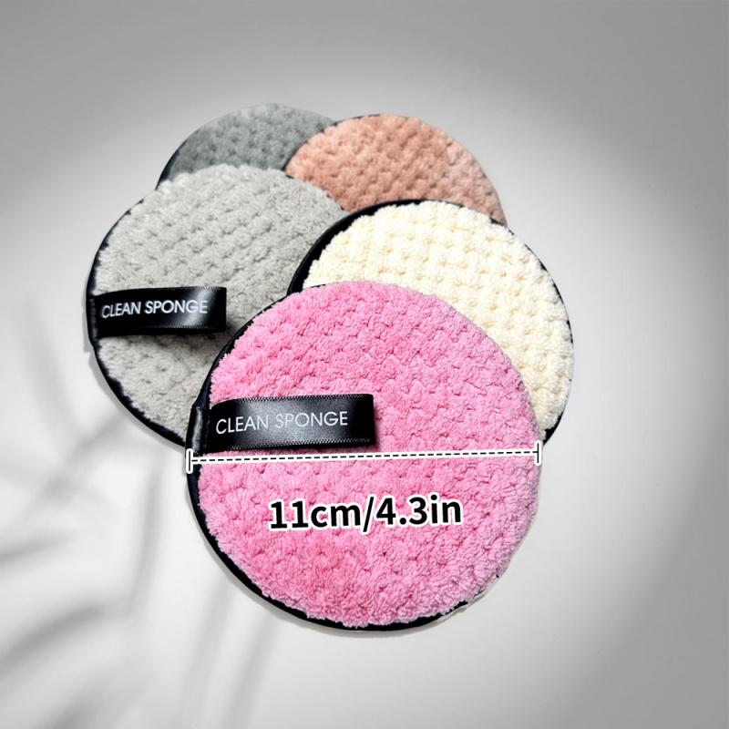 5-Piece Makeup Remover Pads Reusable Dual-Sided Soft Cleaning Towels Washable Face Pad Beauty Care Tool Set