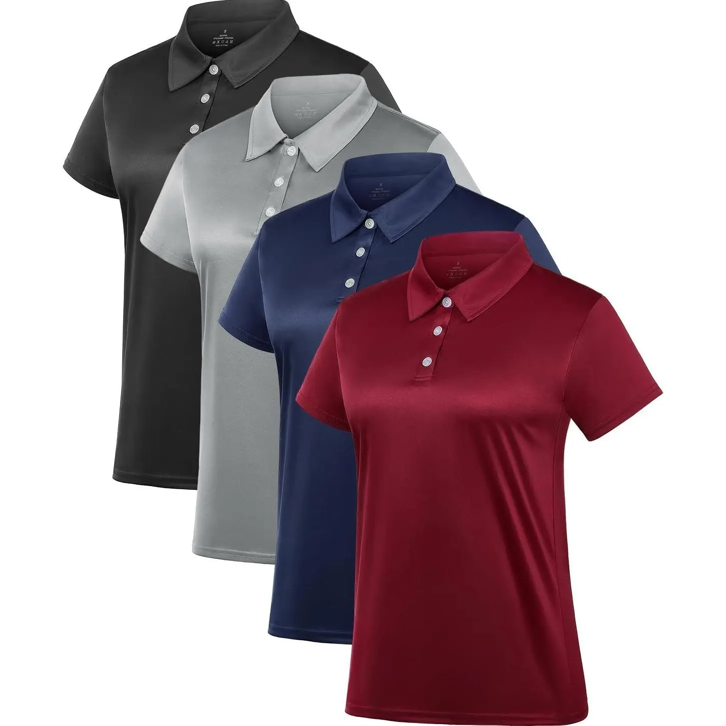 Polo Shirts for Women Dry Fit Short Sleeve Golf Shirt Collar Tops for Work | Camisas Polo Para Mujer, with Buttons, Quick Dry, Moisture Wicking, Machine Wash, Breathable, Office, Business, Casual, Activewear