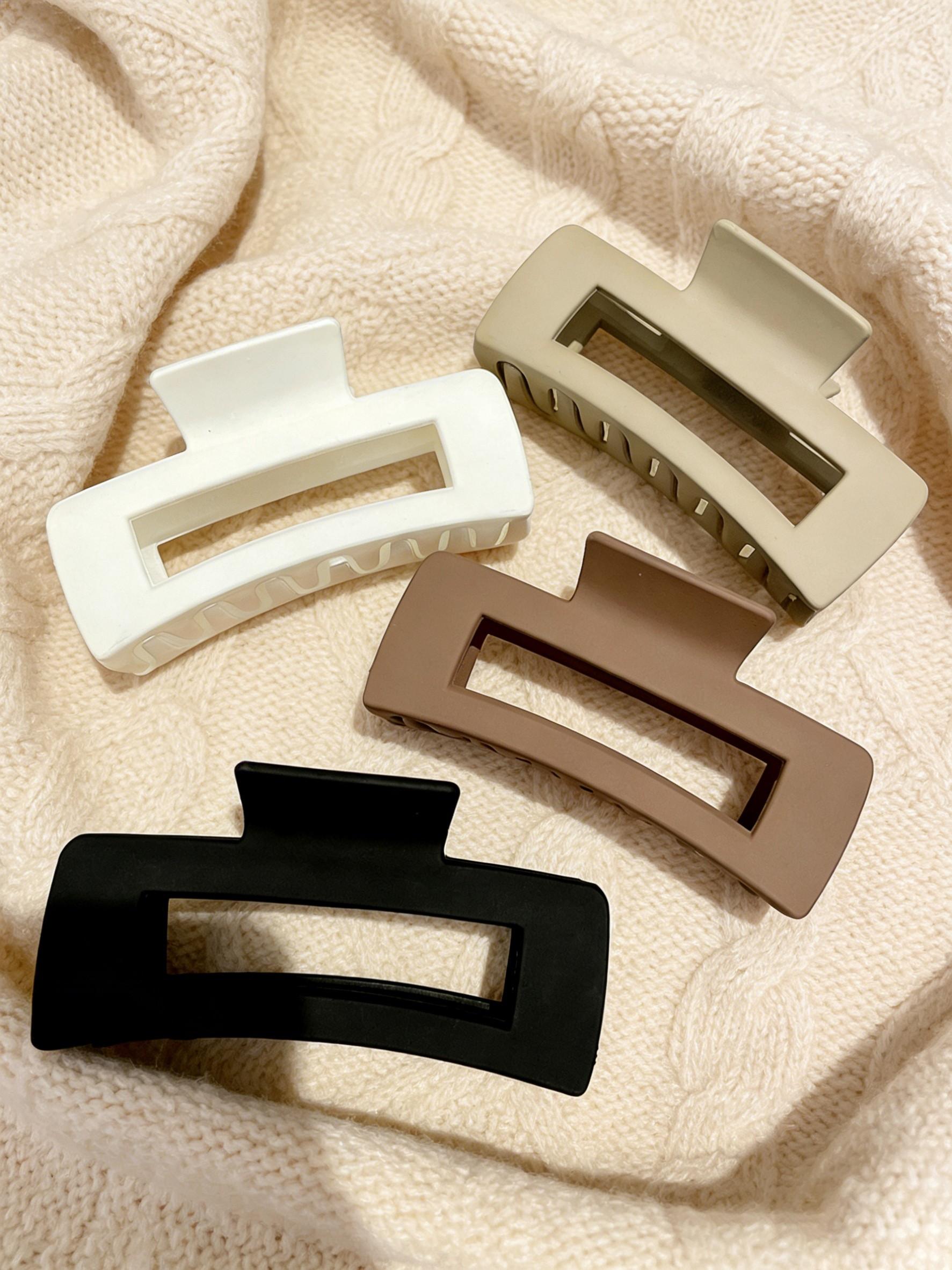 Women's Hair Clips Set (4 Pcs/set), Versatile Solid Colors, Fashionable Accessories for Daily Wear, Casual Events, Travel