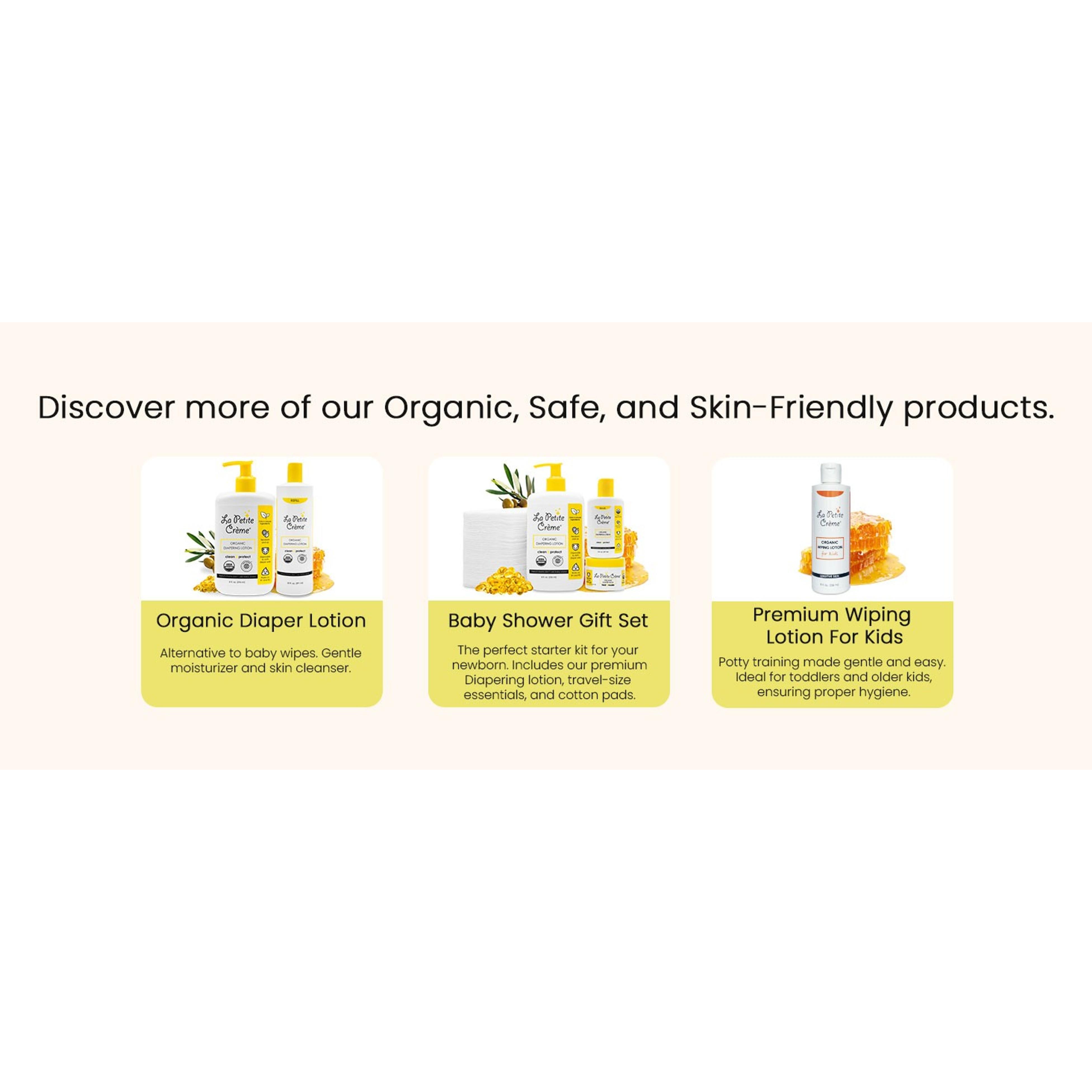 French Organic Diaper Balm (4 oz) - Healing & Nourishing Diaper Cream - Gentle & Safe Liniment Baby Lotion - USDA Certified Organic - Baby Essentials for Newborn(Gift)