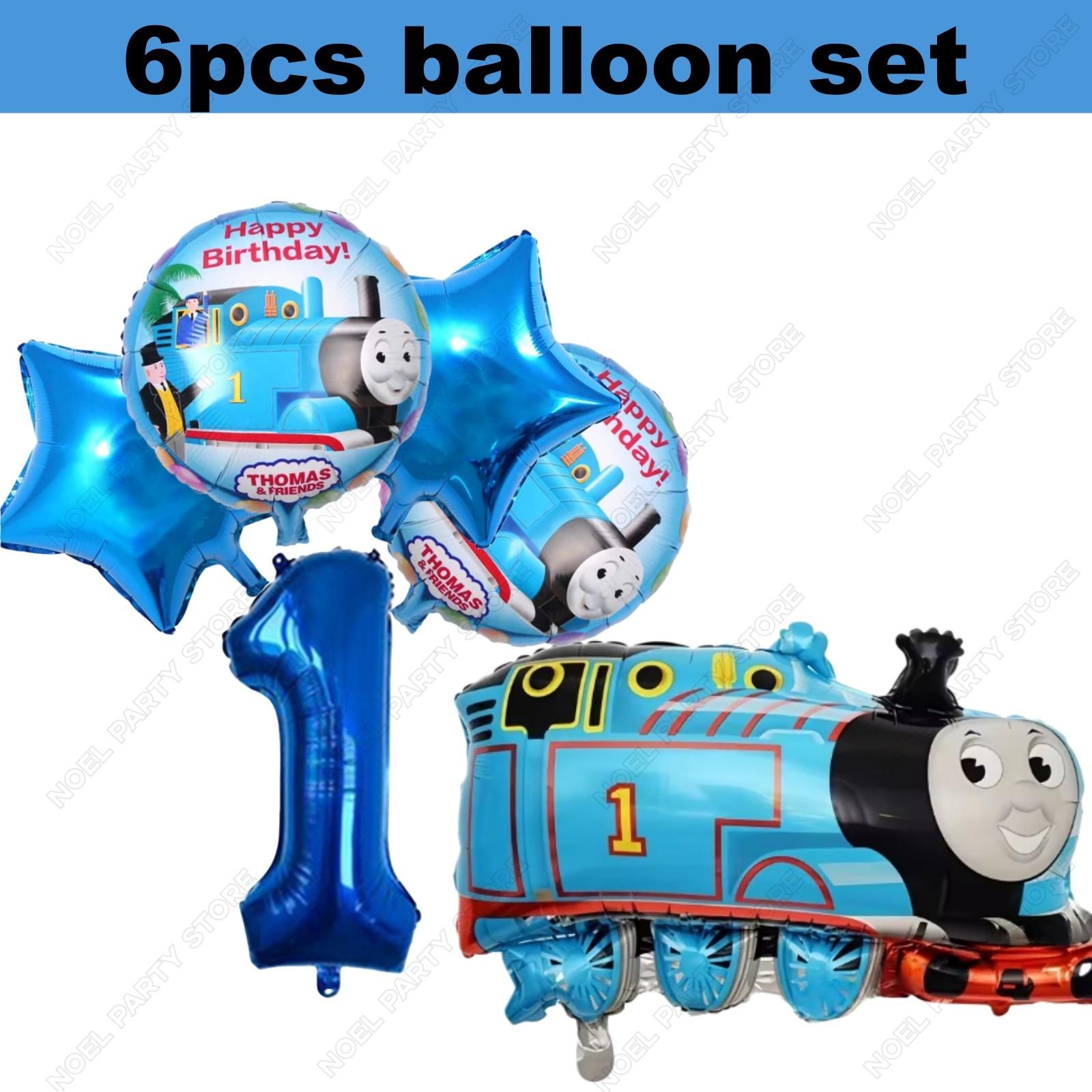 Extra-Large Cartoon Thomas Shaped Balloon Thomas The Train Theme Birthday Decorations for Ages 1-9 Aluminum Foil Balloon Set