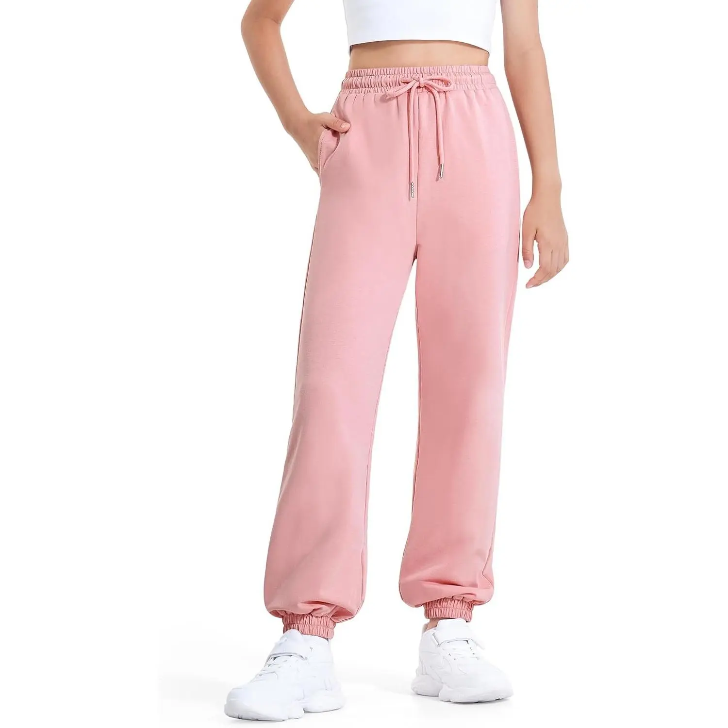 Girls Sweatpants Kids Cotton Drawstring Joggers Teen Athletic Pants | Girls Sweat Pant with Pockets for 7-14Y