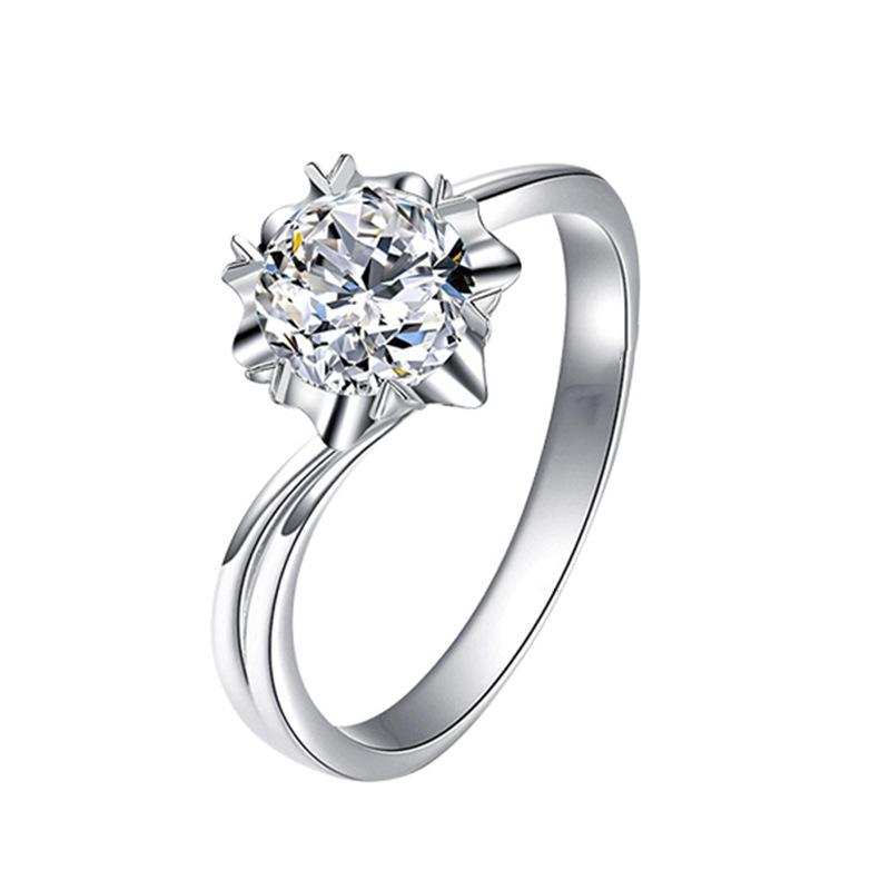 [ASM-R124] s925 sterling silver Snowflake Moissanite Diamond ring for women 1 carat moissanite diamond ring Moissanite ring