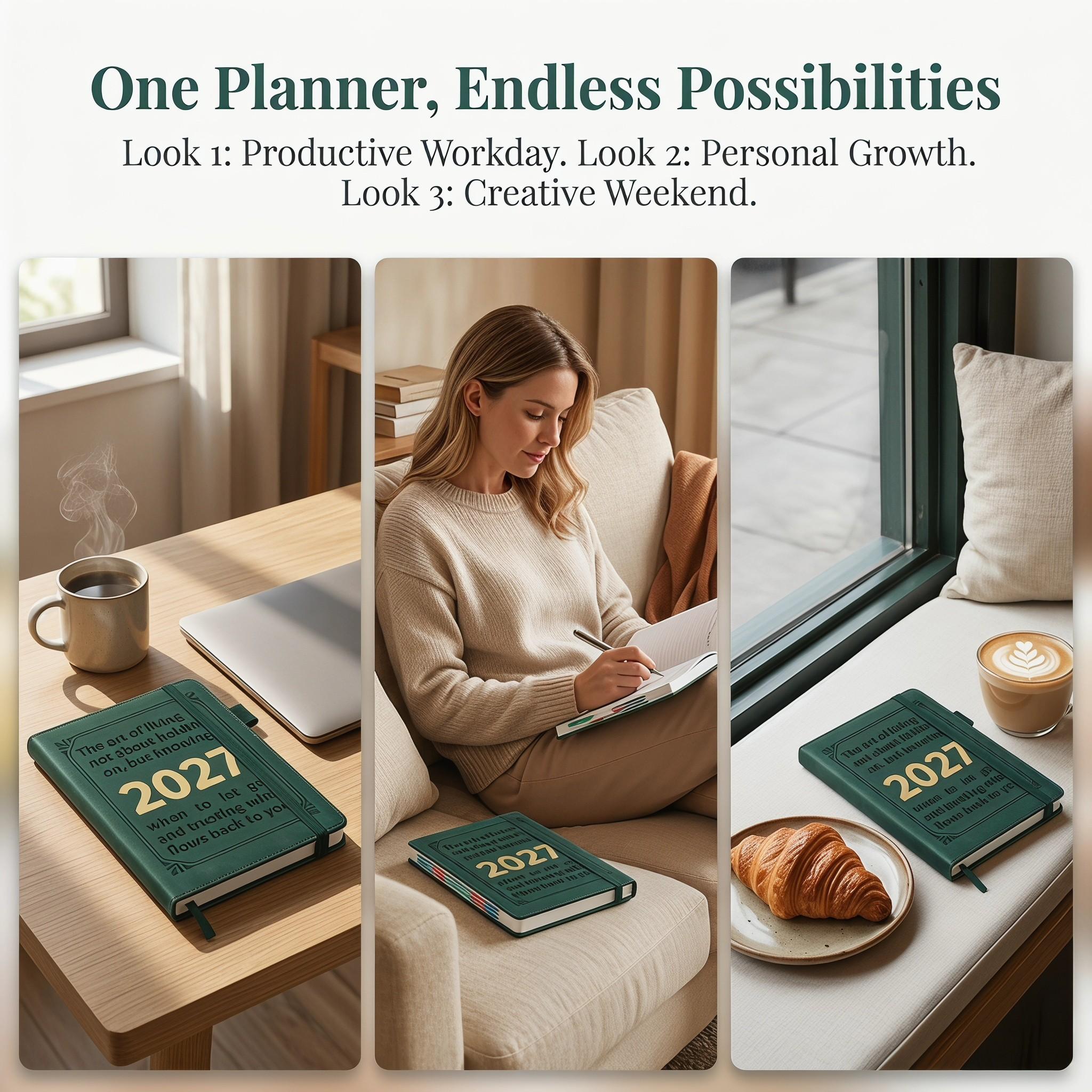 2027 Planner Daily Weekly Monthly Schedule Book, 12 Month Organizer, Goal Planning, Habit Tracker, to Do Lists, Time Management Planner