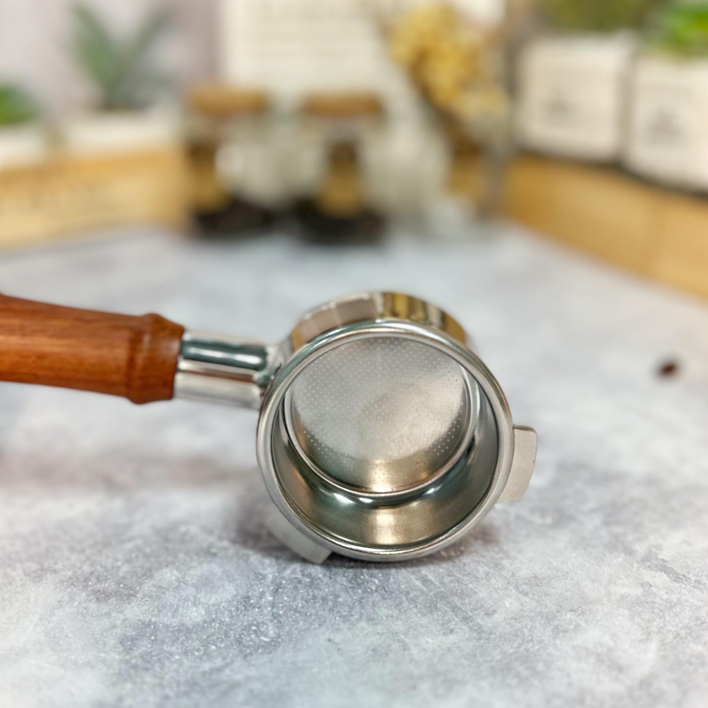 Bottomless Portafilter 54mm, Bottomless Coffee Naked Portafilter, with Stainless Steel portafilter and Wood Handle for Breville 8 Series and 54mm Breville Machines