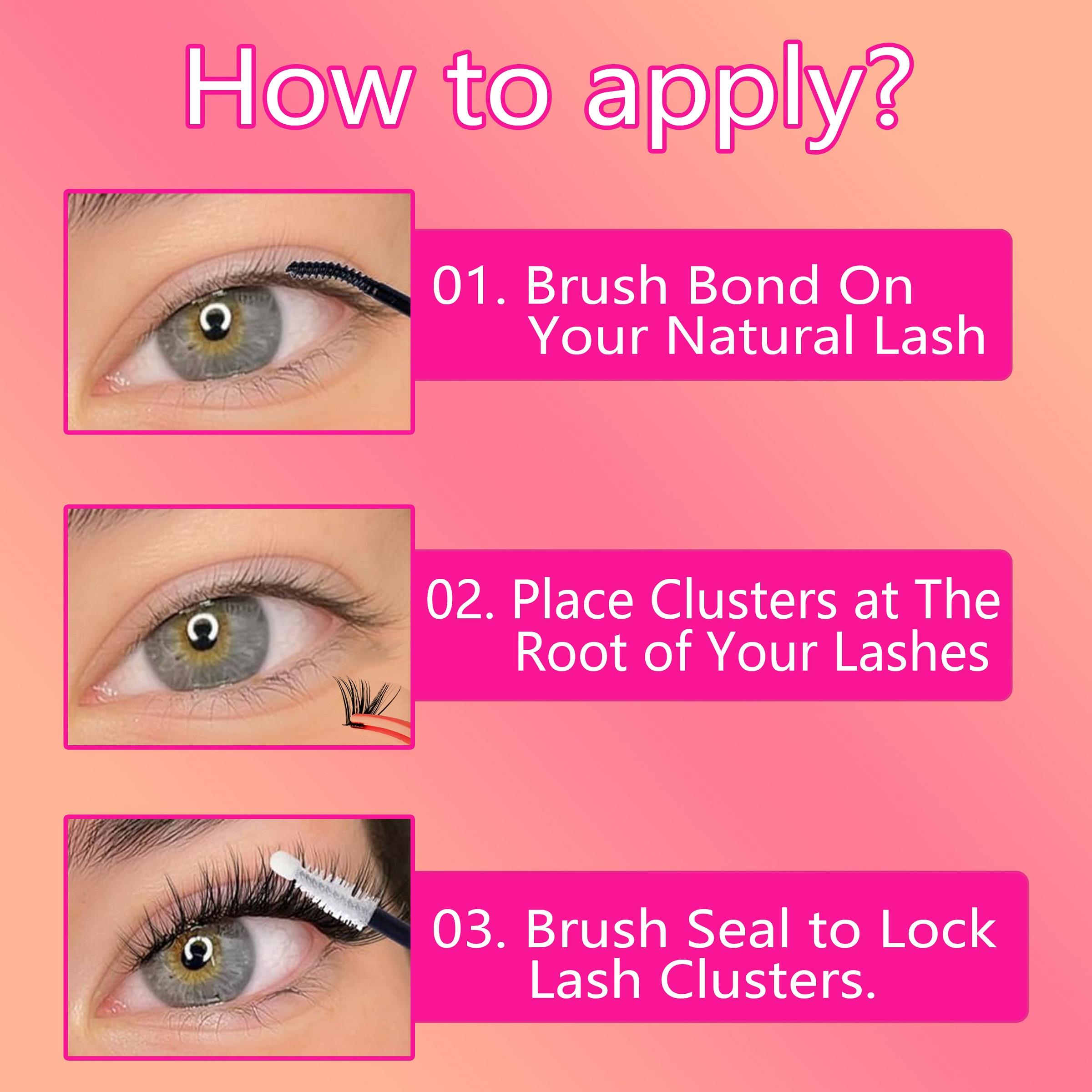 6 Boxes Cluster Eyelash Kit with Glue Remover Applicator and Curler,Long-Lasting for Natural 3D Wispy Soft Comfortable Daily Wear Beginner-Friendly DIY Lashes for Voluminous Look Trendy Cluster Lashes,Gift Pack for Xmas