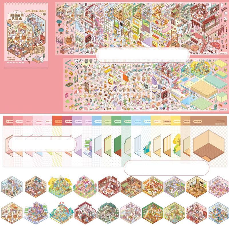 3D Miniature Scene Sticker Book, Adhesive Stickers, Unique Design for Creative Crafting, Ideal for DIY Projects and Home Decor #TOP PICKS