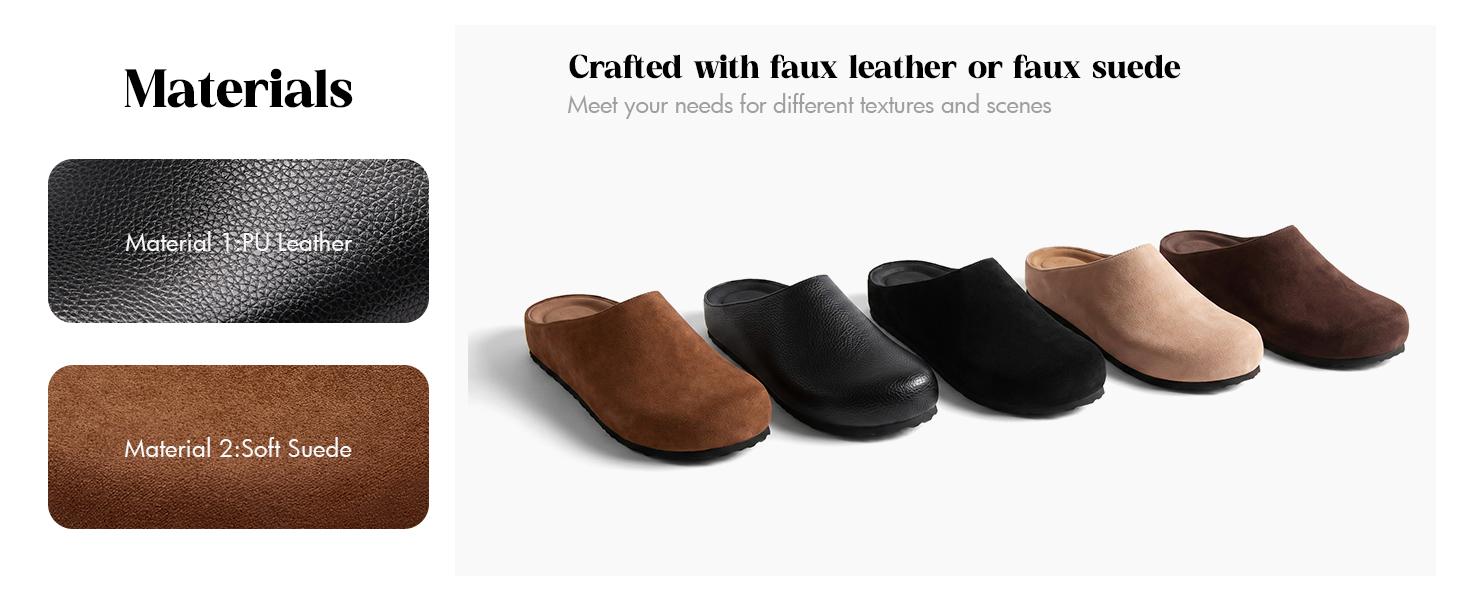 Coutgo Womens Suede Leather Clogs Comfortable Closed Toe Slip-On Mules | Potato Shoes,Comfort,Footbed,Casual,Walking Shoes,Indoor Outdoor,Work Shoes,Slide,Cushioned