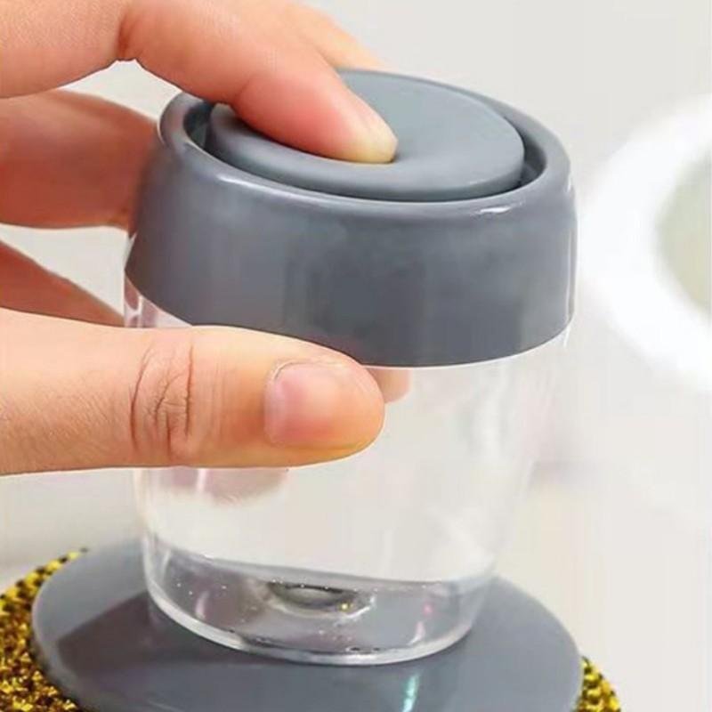 Automatic Liquid Soap Dispenser Brush Handle, Comfortable Grip for Kitchen Sink Cleaning, Dishwashing Tool, Pot Bowl Cleaner