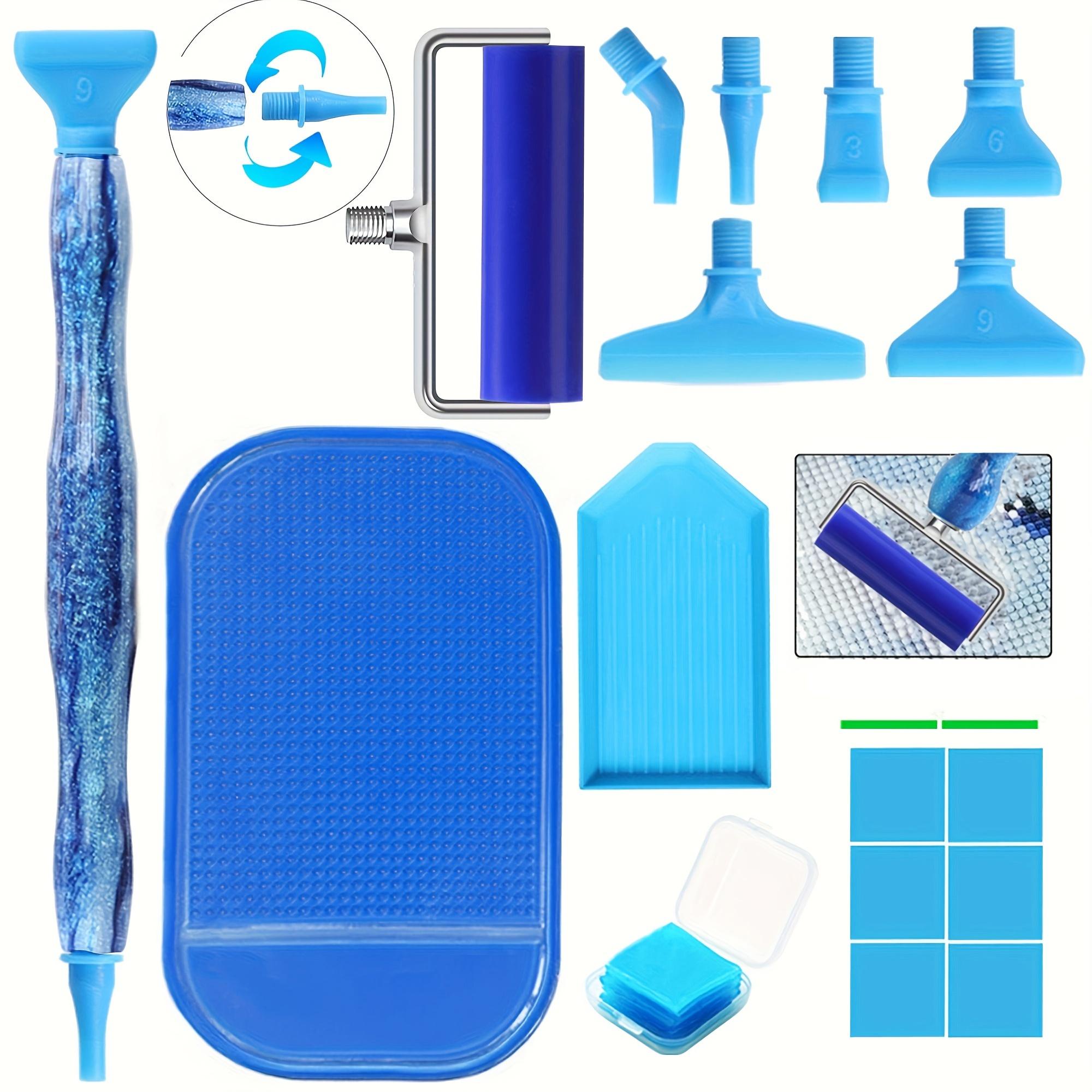 Multifunctional DIY Diamond Tool Set, Diamond Art Tools, Deep Color Sand Texture Drill Pen Kit, Plastic Screw Head & Roller Pad Included
