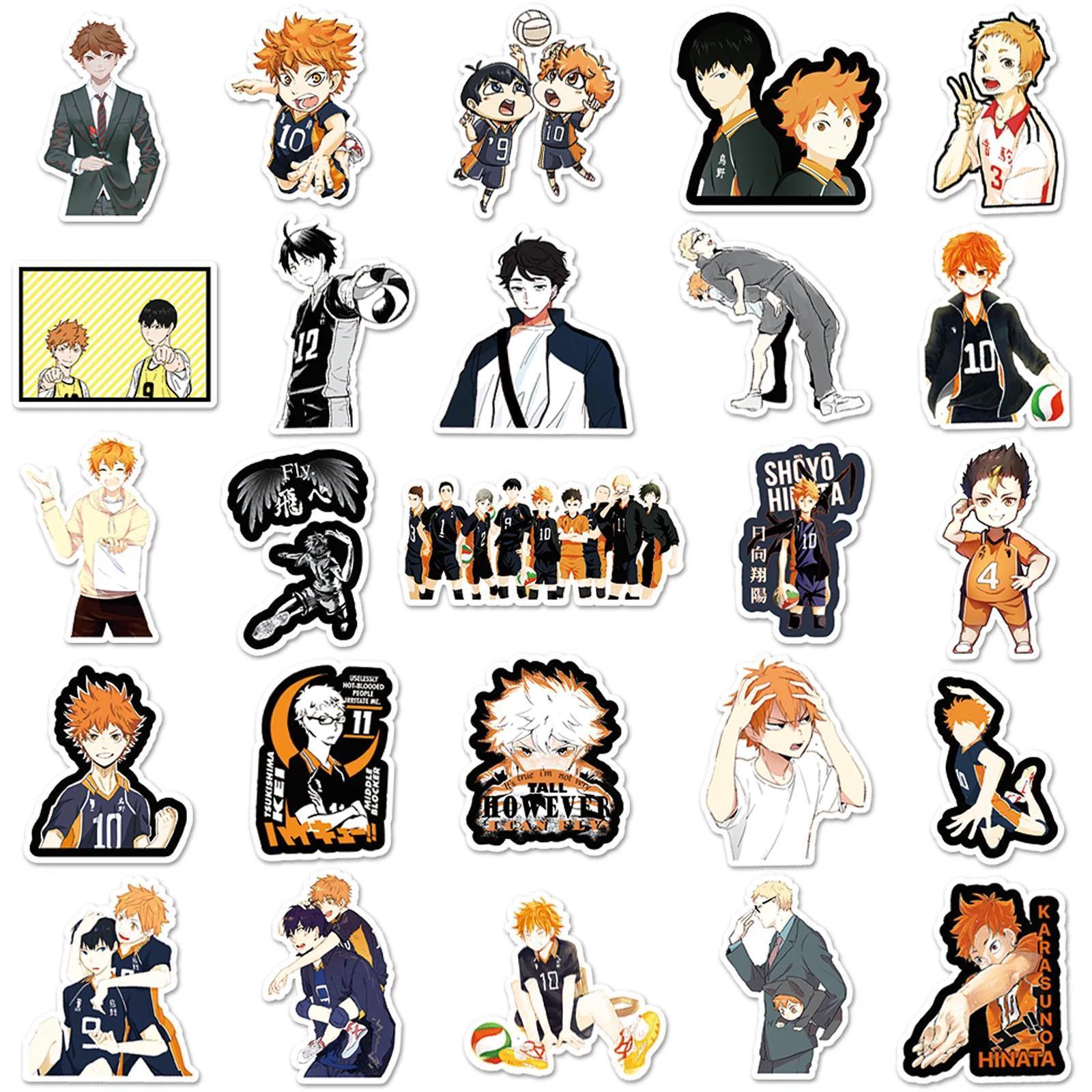 52PCS Haikyuu Stickers Graffiti Stickers DIY Diary Phone Case Handmade Scrapbook Aesthetic Stickers