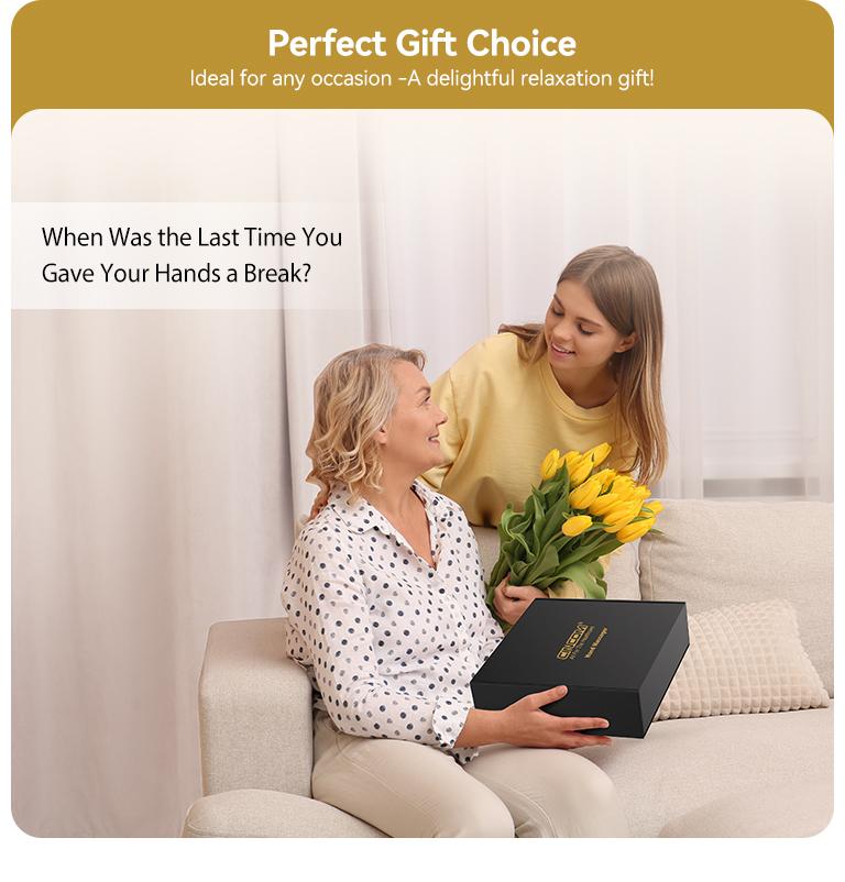 [Plus Model] CINCOM New Hand Massager, Cordless Finger Soother with Gentle Warmth, Customizable Comfort Settings, Easy-to-Read Display, Rechargeable, Perfect for Relaxation, Ideal Gift for Loved Ones