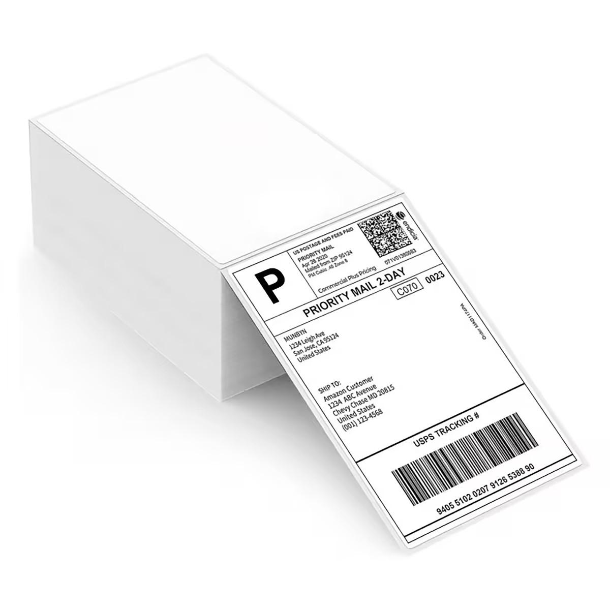 High-Quality Thermal Label Paper 4x6 Inches, Suitable for Thermal Printers, Logistics, Transportation, Warehouse Management, 500 Sheets Pack