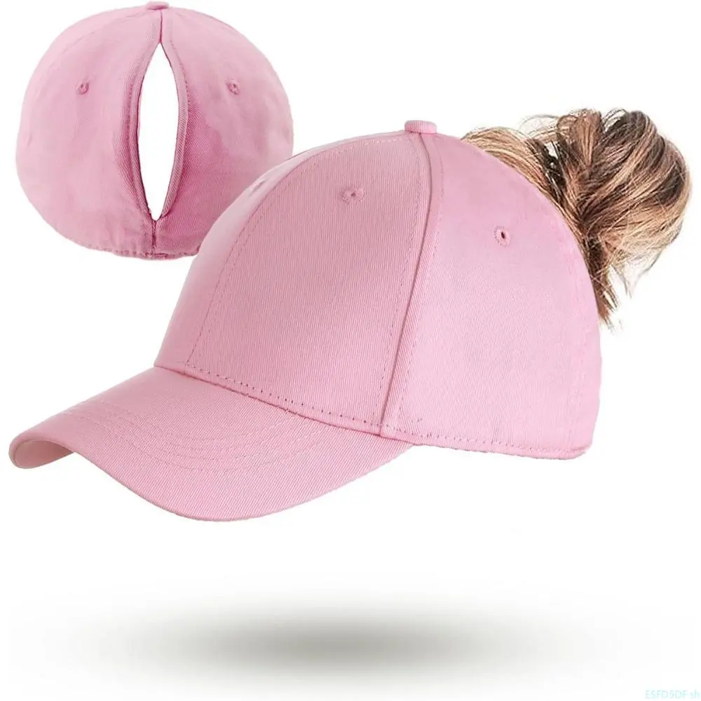 Women's Cotton-Blend Magnetic Ponytail Baseball Cap - Adjustable Messy Bun Hat with Back Magnetic Closure, Back Slit, Casual Trendy Hat for Casual Sports, Outdoor Activities, Magnetic Close cute cherry design bag charm little girl stylish backpack sparkly