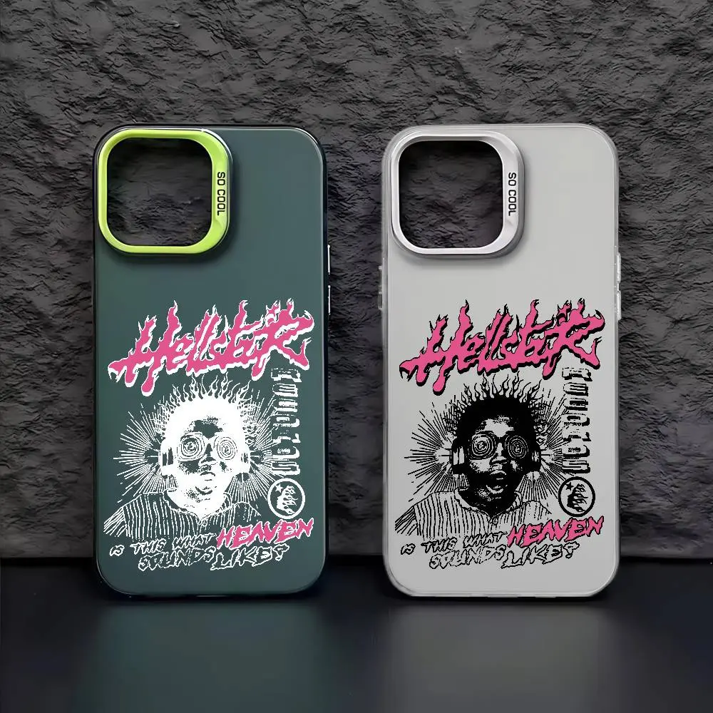 Anime H-HellstarS-ES Phone Case For iPhone 16 15 14 13 12 11 Pro Max Independent Metal Button Electroplating Mobile
