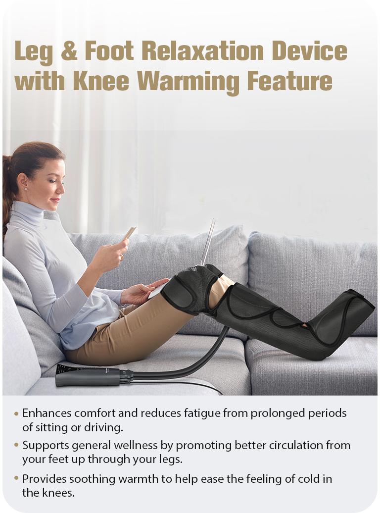 【FIT KING】Foot and Leg Massager with Knee Heating for Enhanced Comfort - Includes Handheld Controller leg massager with knee relaxation Massaging Device for gift Black Friday
