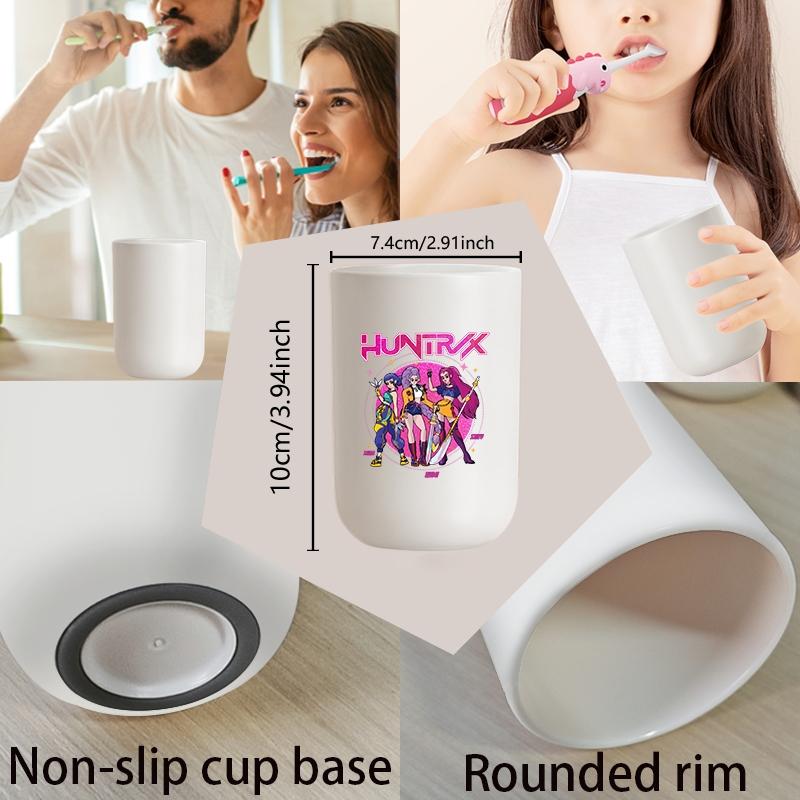 1pc mouthwash cup, cartoon pattern printing, durable bathroom toothbrush cup, wash cup, toothbrush holder, bathroom storage, bathroom water cup, brushing cup, Christmas Valentine's Day gift for students back to school (only cups are sold)