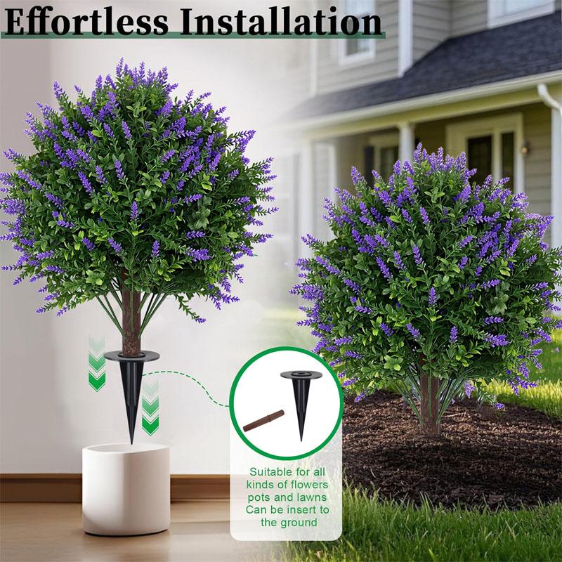 Artificial lavender spherical direct-pull artificial flower with ground nails, suitable for outdoor gardens, indoor potted plants, porches, artificial flowers, flower garlands, green plants, Artificial faux greenery, Artificial Flower Arrangements